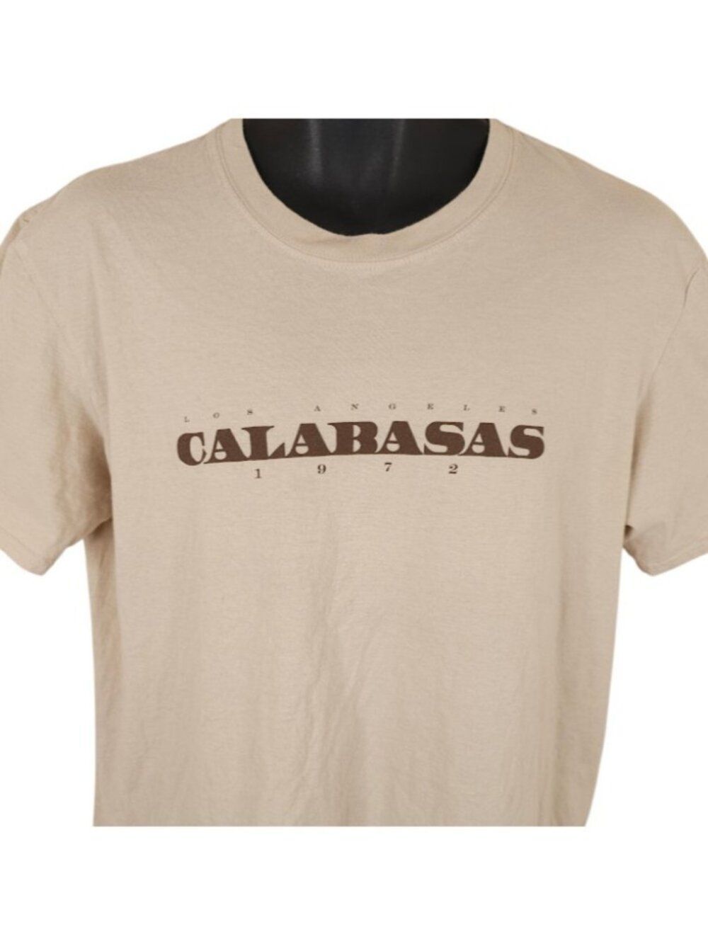 Calabasas T Shirt Mens Size Large Beige Los Angeles Travel Destination Tee